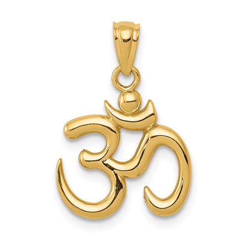 14k Yellow Gold Om Symbol Pendant 1/2in