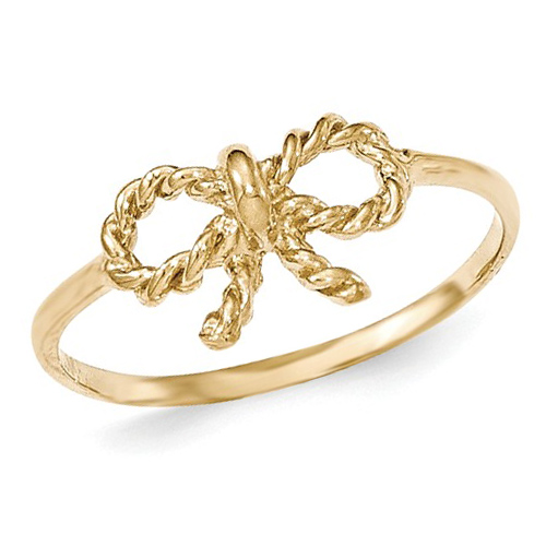 14kt Yellow Gold Twisted Bow Ring