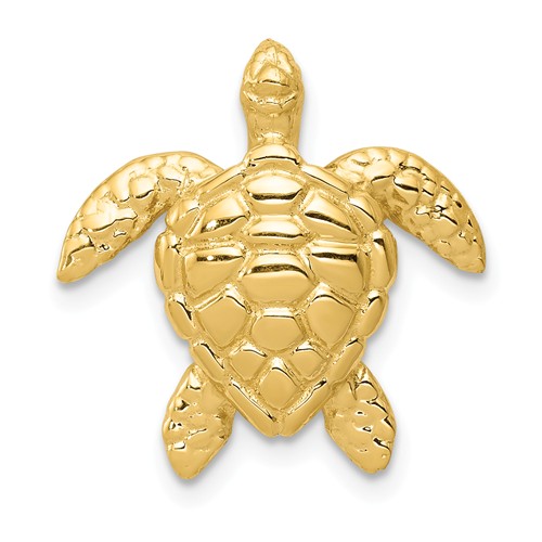 14k Yellow Gold Sea Turtle Chain Slide 3/4in