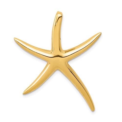 14k Yellow Gold Polished Starfish Slide 1.25in