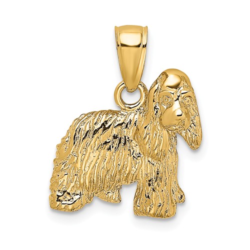 14k Yellow Gold Small Cocker Spaniel Dog Charm