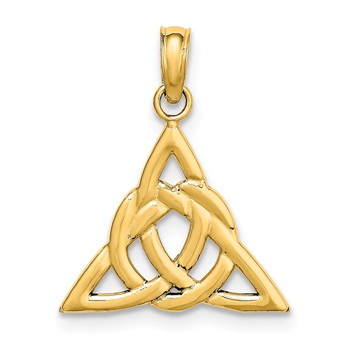 14k Yellow Gold Celtic Trinity Knot Charm 1/2in