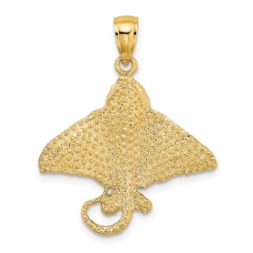 14k Yellow Gold Spotted Eagle Ray Pendant 7/8in