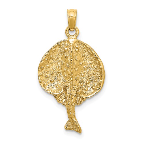 14k Yellow Gold Haller's Round Stingray Pendant 7/8in