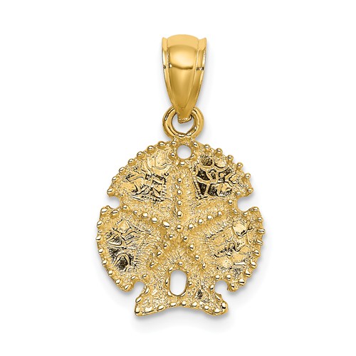14k Yellow Gold Sand Dollar Star Charm 1/2in