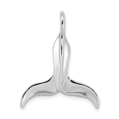 14k White Gold Polished 3-D Whale Tail Slide 1in