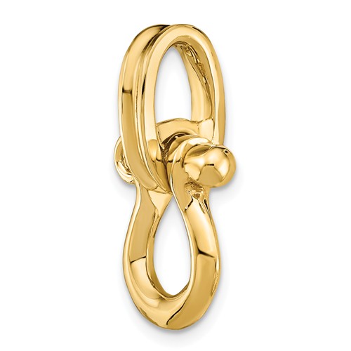14k Yellow Gold Small 3-D Boat Shackle Pendant with Pulley Bail