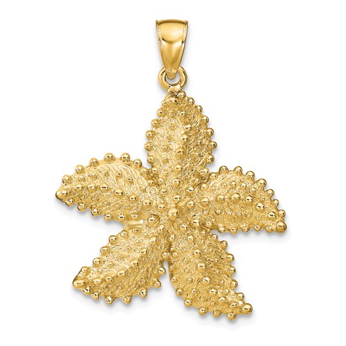 Watch 14k Yellow Gold Starfish Pendant Charm Necklace Sea Shore Shell