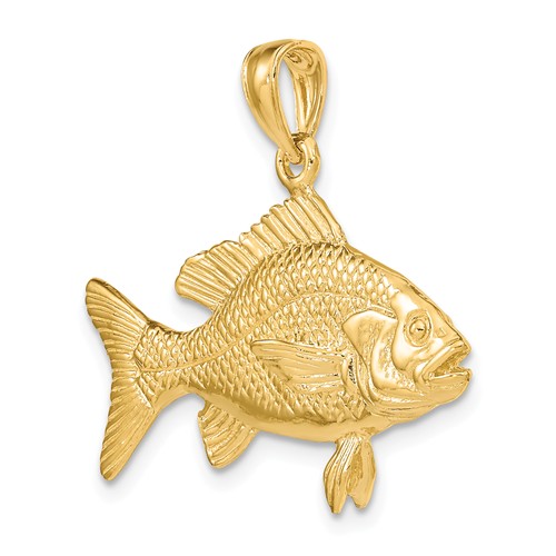 14k Yellow Gold Red Snapper Pendant