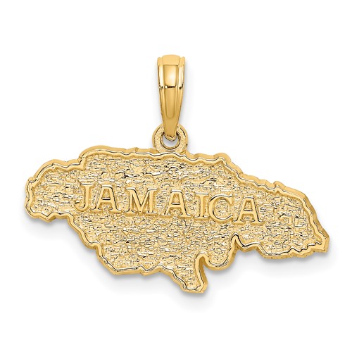 14k Yellow Gold Jamaica Map Pendant