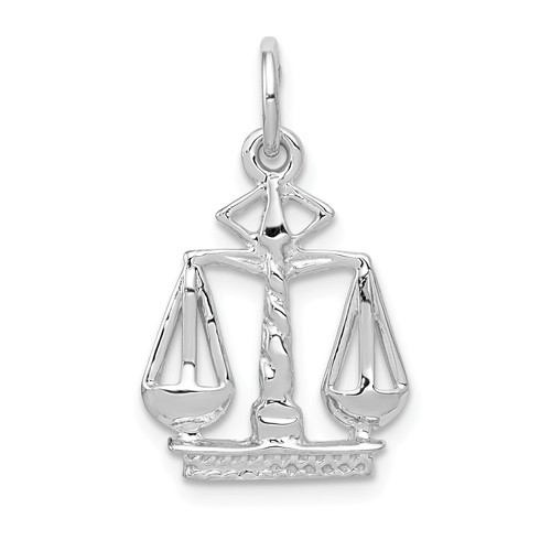 14k White Gold Scales of Justice Charm 1/2in