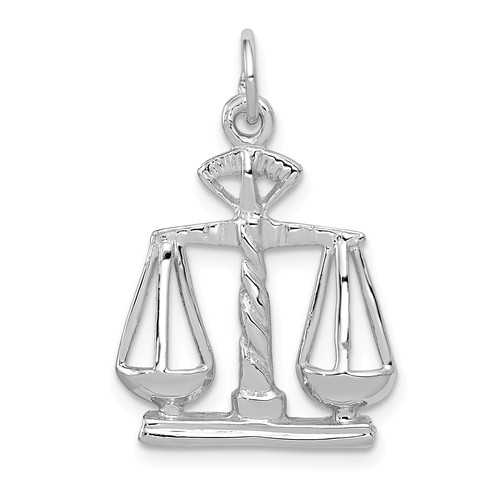 14k White Gold Scales Of Justice Pendant 7/8in K934 | Joy Jewelers