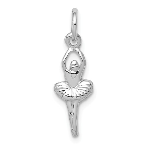 14k White Gold Ballerina Charm 1/2in