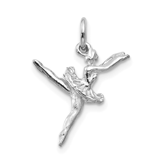 14kt White Gold 5/8in 3-D Ballerina Charm