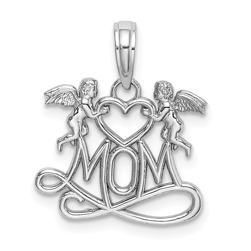 White gold mom pendant Clearance
