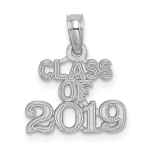 14k White Gold Class of 2019 Charm