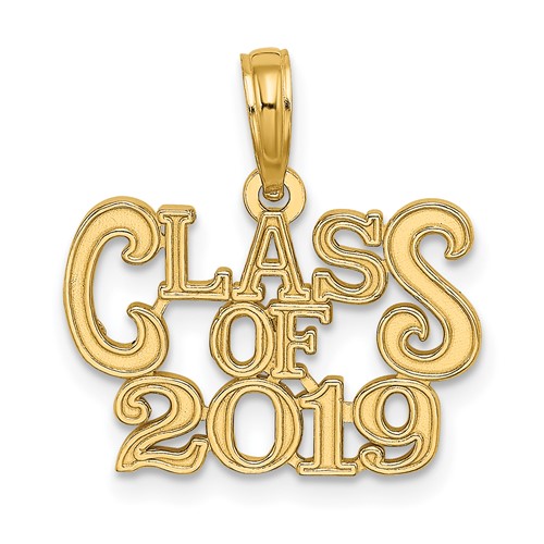 14k Yellow Gold Class of 2019 Graduation Pendant
