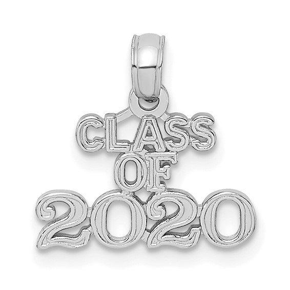 14k White Gold Class of 2020 Charm