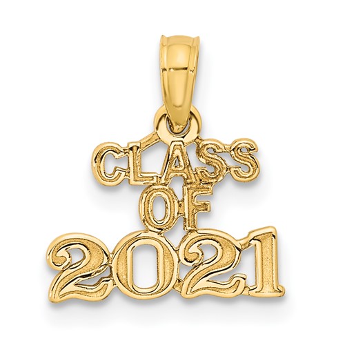 14k Yellow Gold Small Class of 2021 Graduation Pendant
