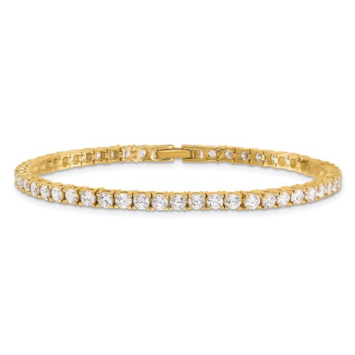 Kelly Waters Gold-plated Mixed Metal Cubic Zirconia Tennis Bracelet