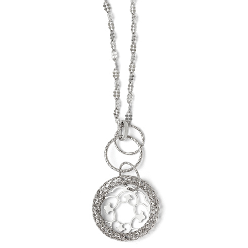 Sterling Silver Textured Multi Hoop Necklace