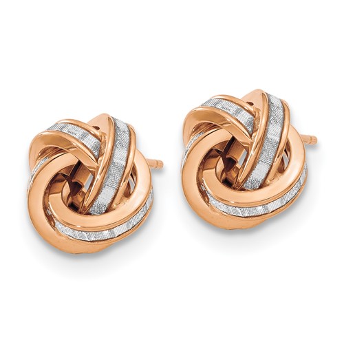 14k Rose Gold Glimmer Infused Knot Earrings