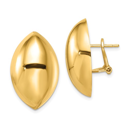 gold omega back earrings