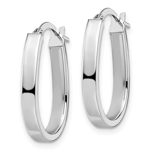 14kt White Gold 3/4in Italian U-Shaped Hoop Earrings