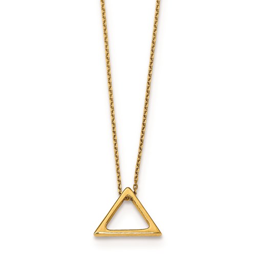 14k Yellow Gold Small Open Triangle Necklace