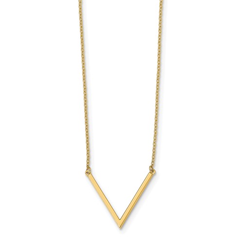 14k Yellow Gold V Necklace