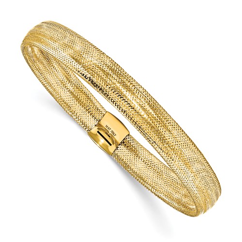 14k Yellow Gold Italian Mesh Stretch Bracelet