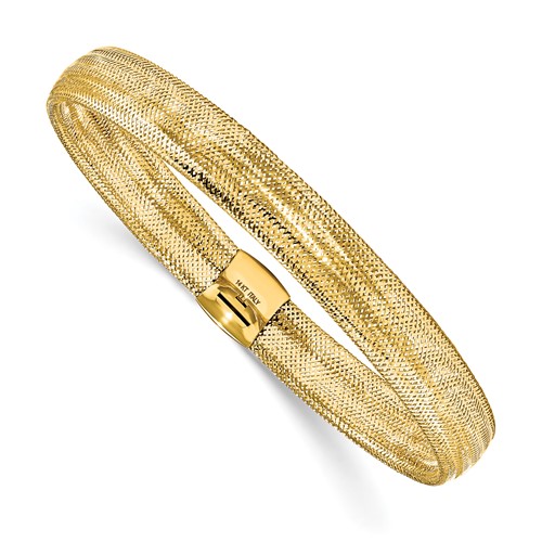 14k Yellow Gold Italian Mesh Stretch Bracelet JJLF1126 Joy Jewelers