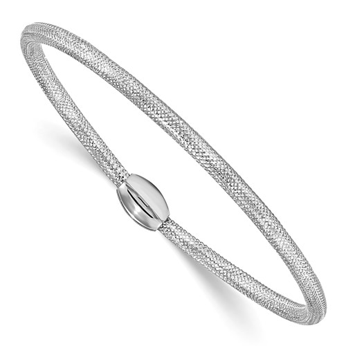 14k White Gold Italian Stretch Mesh Bracelet 7in