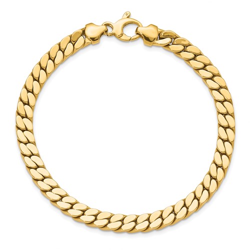 14k Yellow Gold Men's Polished Fancy Link Bracelet 8.5in