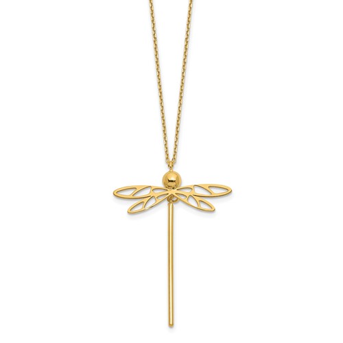 14k Yellow Gold Dragonfly Necklace
