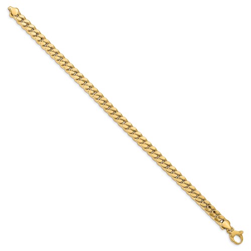 14k Yellow Gold 6.3mm Men's Curb Link Bracelet 8.5in