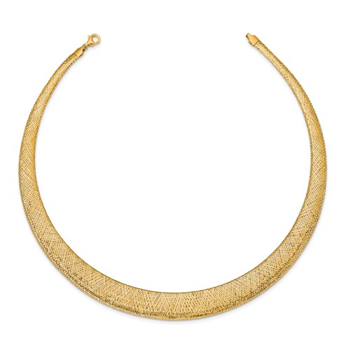 14k Yellow Gold Stretch Mesh Collar Necklace