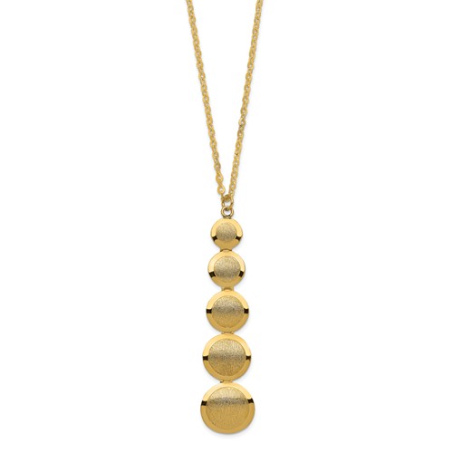 14k Yellow Gold Graduated Five Circle Necklace