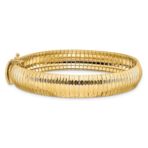 14k Yellow Gold Cleopatra Cubetto Bracelet with Polished Finish 7.5in