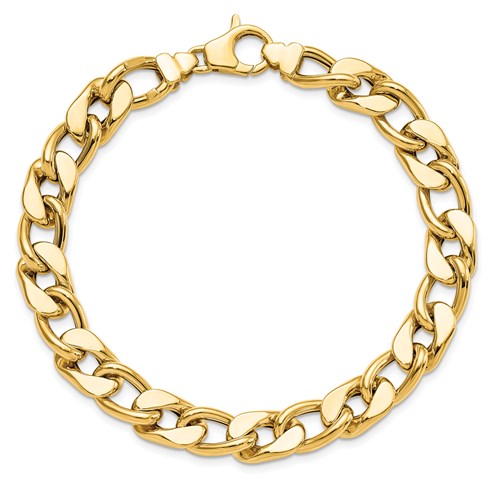 14k Yellow Gold Men's 8.5in Curb Link Bracelet 8.8mm JJLF15118.5