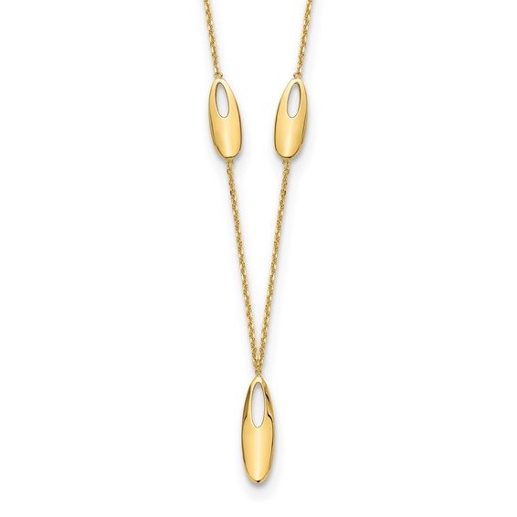 14kt Yellow Gold Cut-out Oval 18in Necklace
