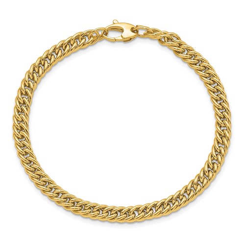 14k Yellow Gold Italian 7.75in Curb Link Bracelet 5.5mm