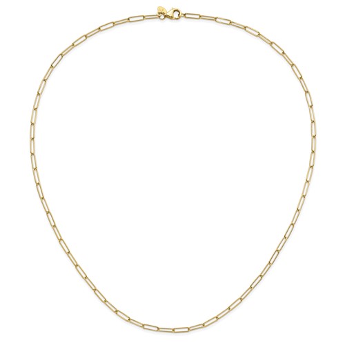 14k Yellow Gold Classic Slender Paper Clip Link Necklace