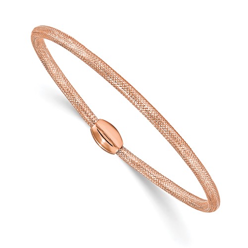14k Rose Gold Italian Stretch Mesh Bracelet 7in