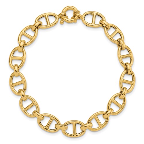 14k Yellow Gold Mariner Link Bracelet 7.5in