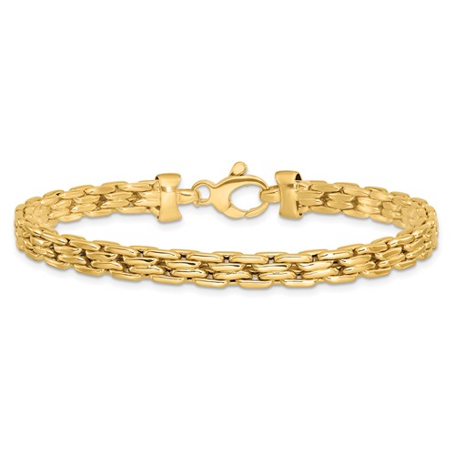 14k Yellow Gold Fancy Link Bracelet 7.75in