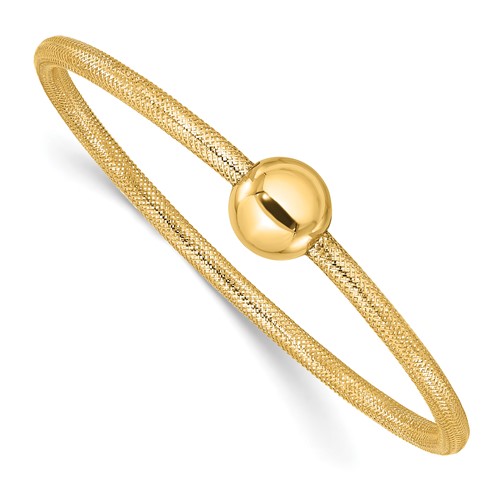 14k Yellow Gold Cape Cod Stretch Bracelet with Polished Bead