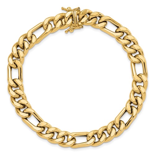 14k Yellow Gold Men's Figaro Link Bracelet 8.5in