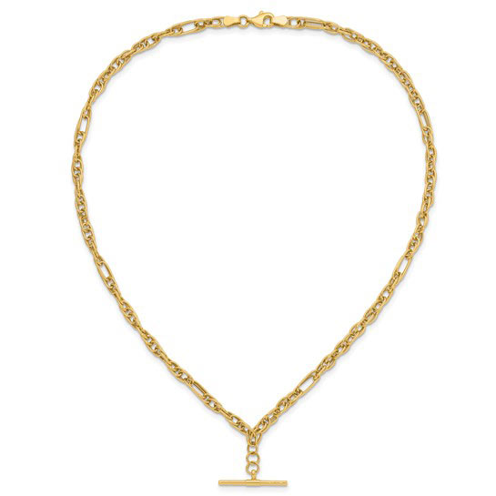 14k Yellow Gold T Bar Link Necklace
