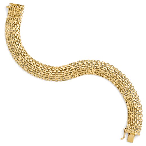 14k Yellow Gold Italian Fancy Cable Strand Bracelet 8in